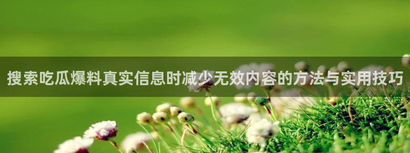 热门资讯动态:搜索吃瓜爆料真实信息时减少无效内容的方法与实用技巧
